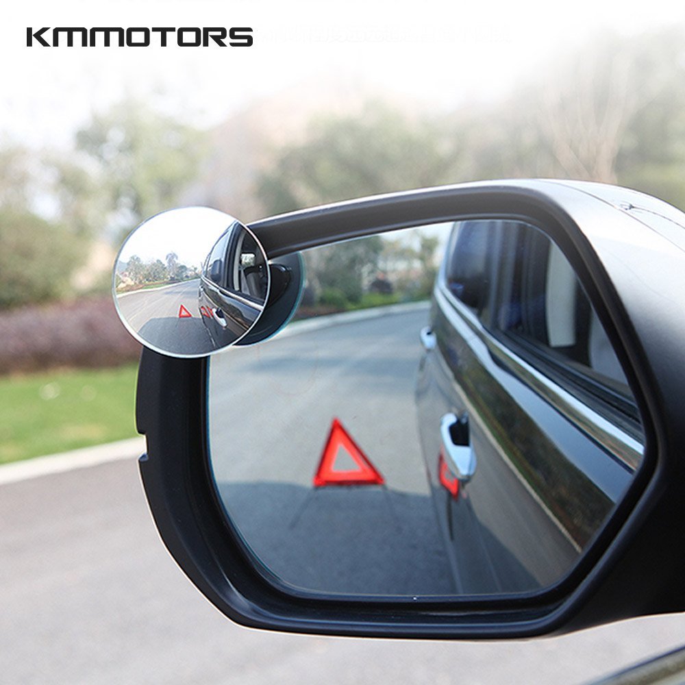 KMMOTORS Blind Spot Mirror, 2″ Round HD Glass Convex Rear View Mirror
